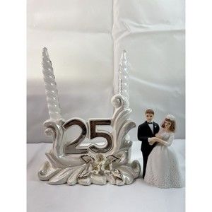 Norcrest Golden Dogwood 25th Anniversary Candle Holder W/2 Candle Lefton Figurin
